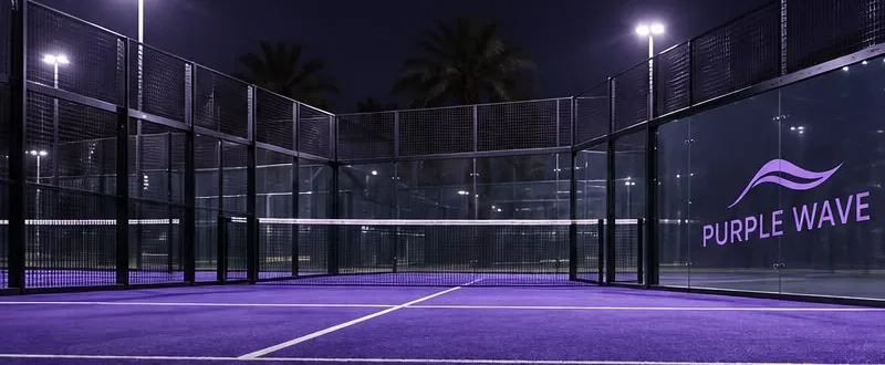 Padel court at night after cleaning